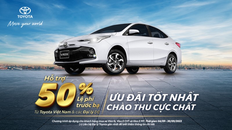 Chương Trình Khuyến Mại Từ Hệ Thống Đại Lý Toyota Dành Cho Xe Vios Trong Tháng 9/2023